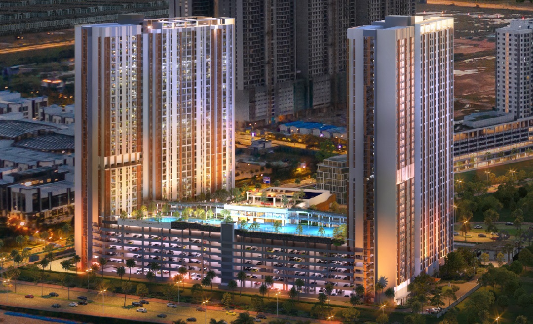 Sinaran Residences at dusk
